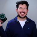 a man holding a camera